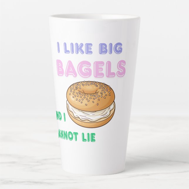 Big Bagels Funny Breakfast Shirt Latte Mug (Front)