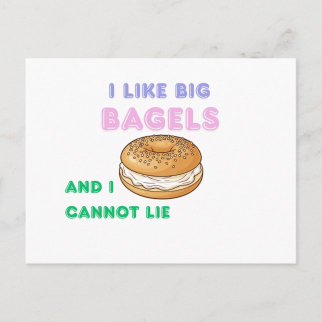 Big Bagels Funny Breakfast Shirt Postcard (Front)