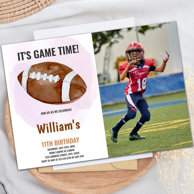 Big Ball Football Birthday Invitations w photo (Big Ball Football Birthday Invitations w photo)