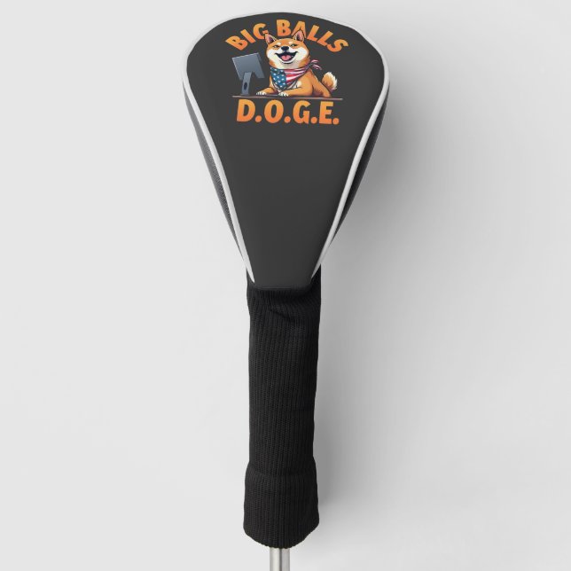 Big Balls Doge Department of Government Efficiency Golf Head Cover (Front)
