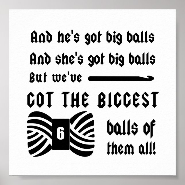 Big Balls of Yarn Crochet Crafts Poster (Front)