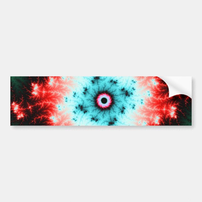 Big Bang - red and blue fractal explosion Bumper Sticker (Front)