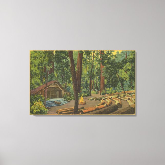 Big Basin, California "Camp Fire Bowl" View Canvas Print (Front)