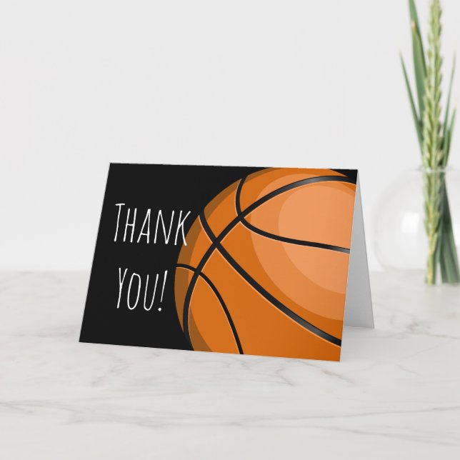 Big Basketball Ball Custom Thank You Card (Front)