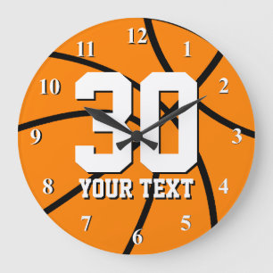 Big basketball wall clock with large numbers