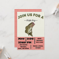Big Bass Fish Fry Invitations