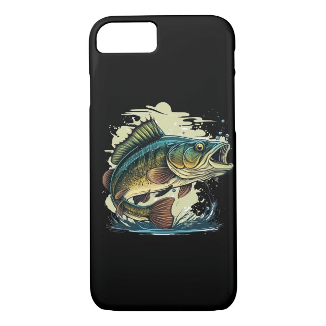 big-bass-fish-vector-cartoon-tshirt-big-bass-fish- Case-Mate iPhone case (Back)