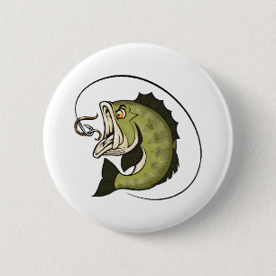 Big Bass Mouth 2 Inch Round Button
