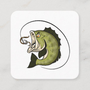 Big Bass Mouth Square Business Card