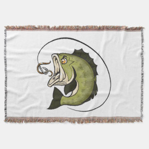 Big Bass Mouth Throw Blanket