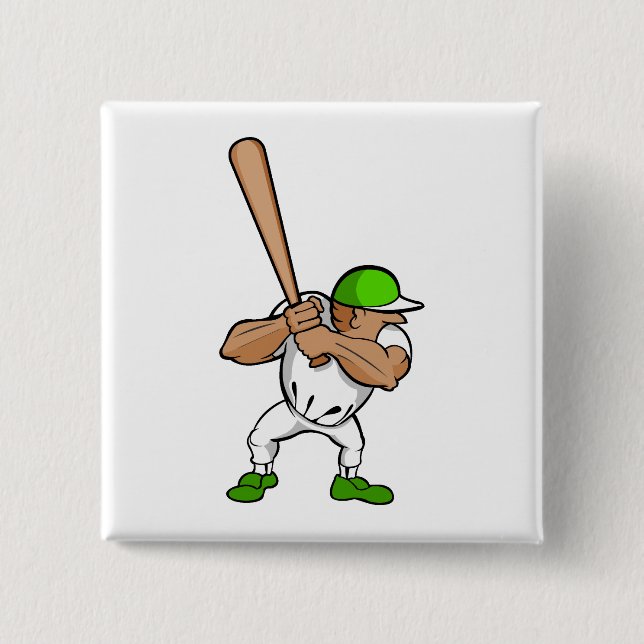 Big bat little player 2 inch square button (Front)