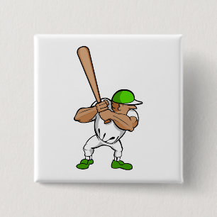 Big bat little player 2 inch square button