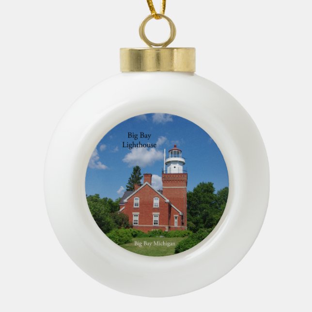 Big Bay Lighthouse ball or snowflake ornament (Front)