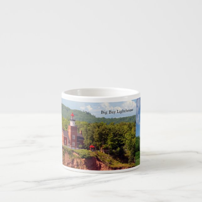 Big Bay Lighthouse from water espresso mug (Front)