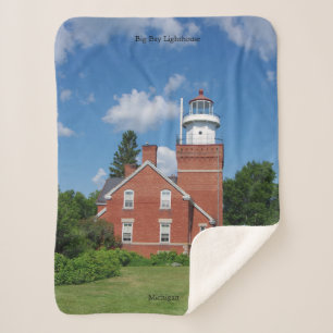 Big Bay Lighthouse sherpa blanket