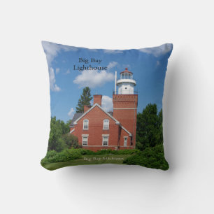Big Bay Lighthouse square pillow