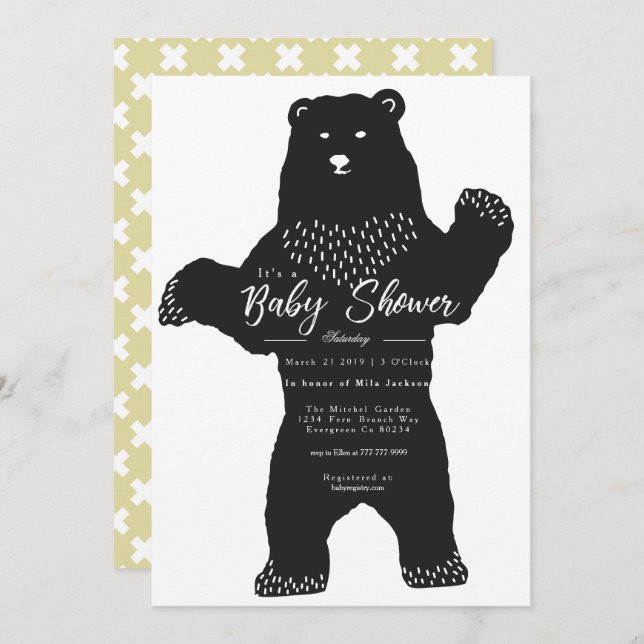 Big Bear Baby Shower Invite (Front/Back)