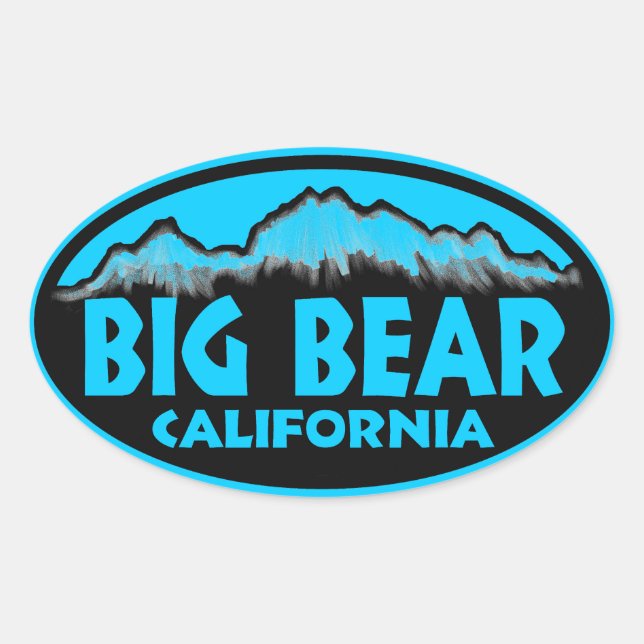 Big Bear California blue oval stickers (Front)