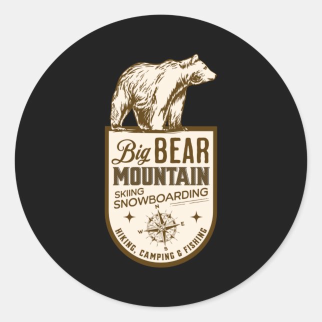Big Bear California Classic Round Sticker (Front)