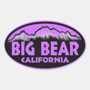Big Bear California purple oval stickers