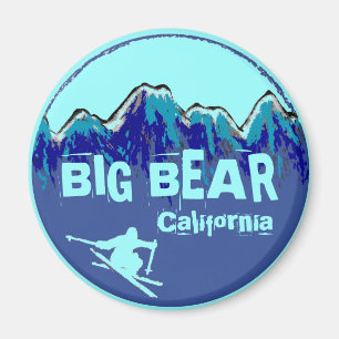 Big Bear California teal blue ski magnet