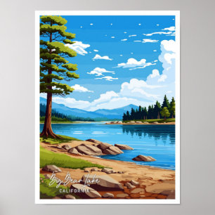 Big Bear Lake California Art Travel illustration Poster