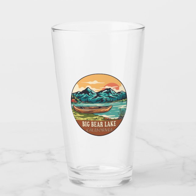 Big Bear Lake California Boating Fishing Emblem Glass (Front)