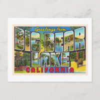 Big Bear Lake California CA Large Letter Postcard