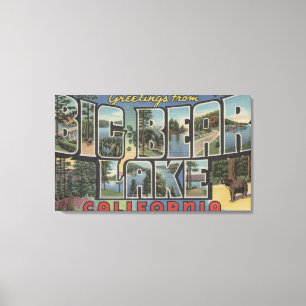 Big Bear Lake, California - Large Letter Scenes 2 Canvas Print