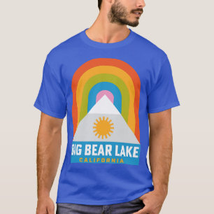 Big Bear Lake California Rainbow Retro Mountain Ba T-Shirt