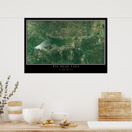 Big Bear Lake California Satellite Poster Map
