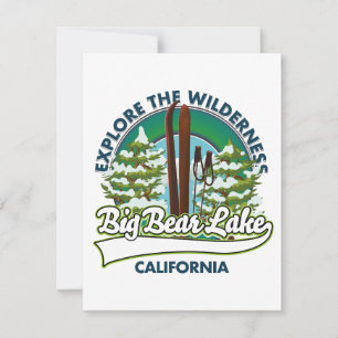 Big Bear Lake California ski logo Card