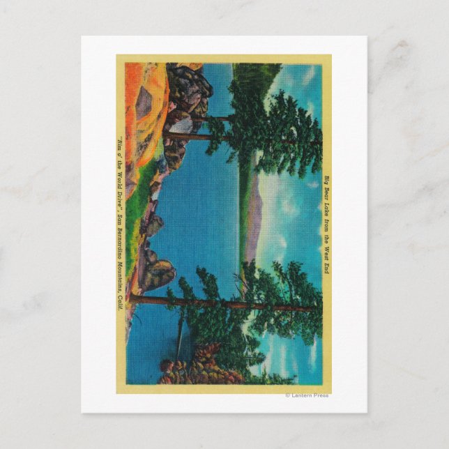 Big Bear Lake from the West End Postcard (Front)