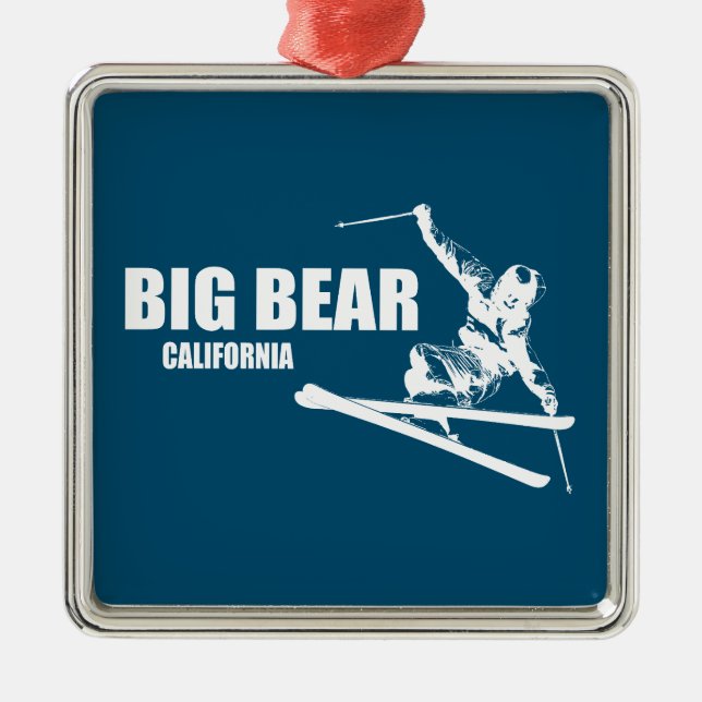 Big Bear Mountain Resort California Skier Metal Ornament (Front)