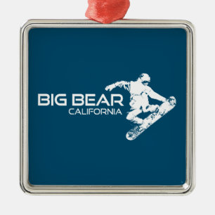 Big Bear Mountain Resort California Snowboarder Metal Ornament