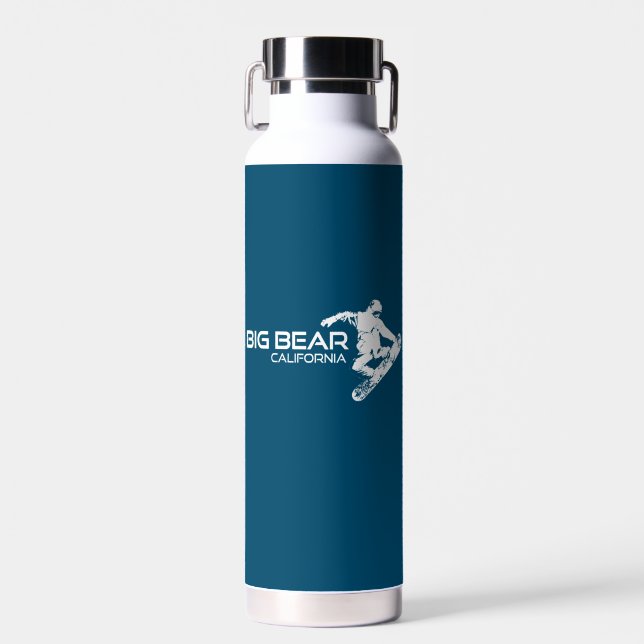 Big Bear Mountain Resort California Snowboarder Water Bottle (Front)
