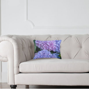 Big Beautiful Hydrangea Blooms Floral Accent Pillow