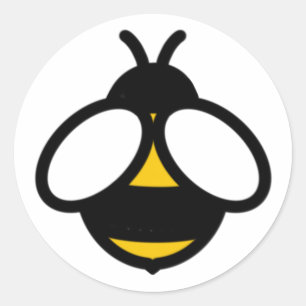 Big Bee, fun honey bee, cute bumblebee Classic Round Sticker