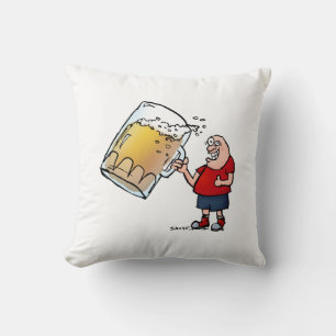 Big Beer Guy Funny Pillow