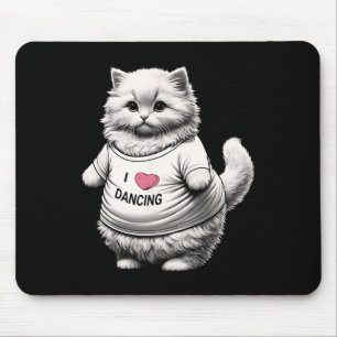 Big Belly Cute Fat Cat Art Design Fat Kitten Loves Mouse Pad