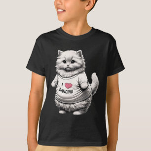 Big Belly Cute Fat Cat Art Design Fat Kitten Loves T-Shirt