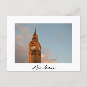 Big Ben à Londres carte postale texte blanc