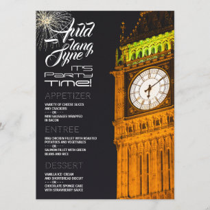 Big Ben à Londres, menu du réveillon du Nouvel An