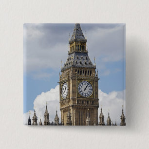 Big Ben and Houses of Parliament, London, 2 Inch Square Button