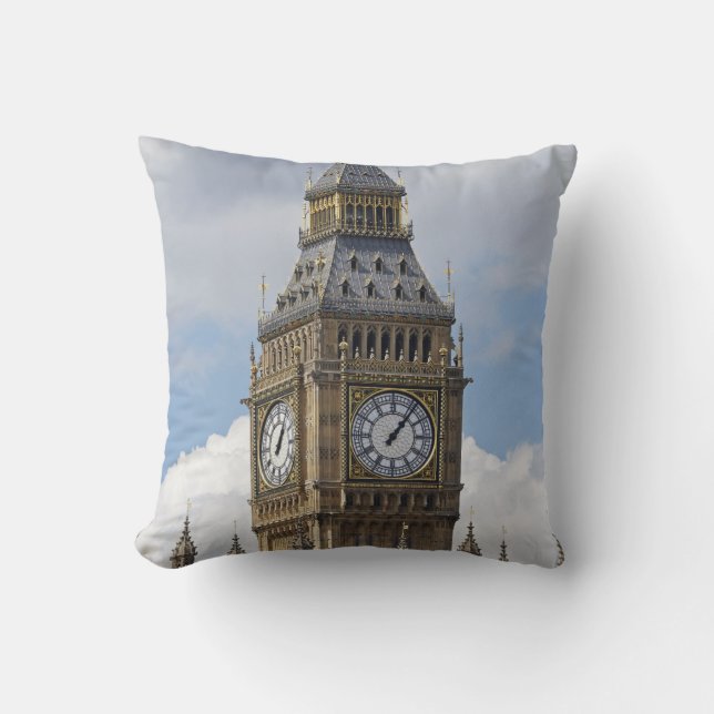Big Ben and Houses of Parliament, London, Throw Pillow (Front)