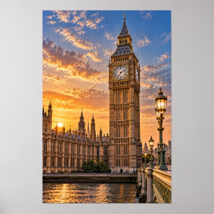 Big Ben and Palace of Westminster Sunset Wall Art