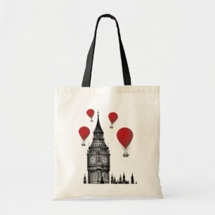 Big Ben and Red Hot Air Balloons 2 Tote Bag