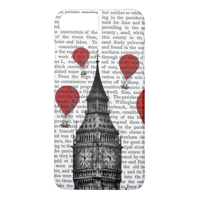 Big Ben and Red Hot Air Balloons Case-Mate iPhone Case (Back)
