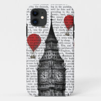 Big Ben and Red Hot Air Balloons
