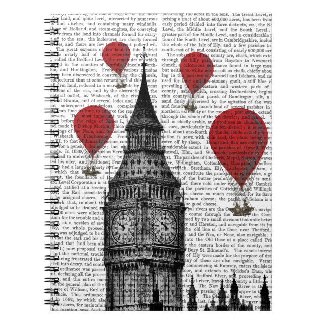 Big Ben and Red Hot Air Balloons Notebook (Front)